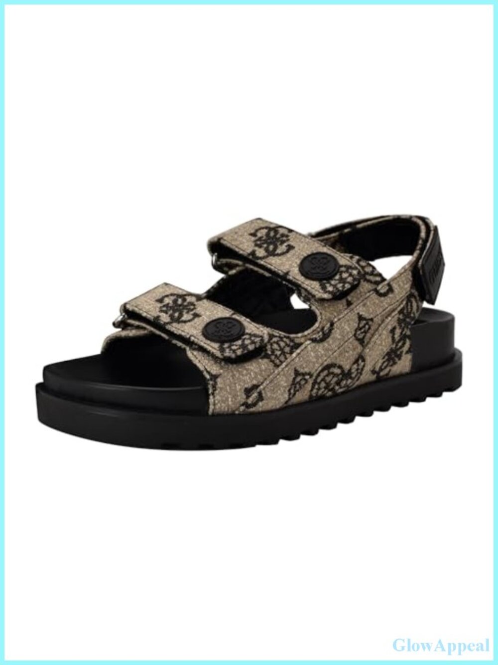 GUESS Fadey Women's Platform Sandals, Logo Print, Adjustable Hook & Loop